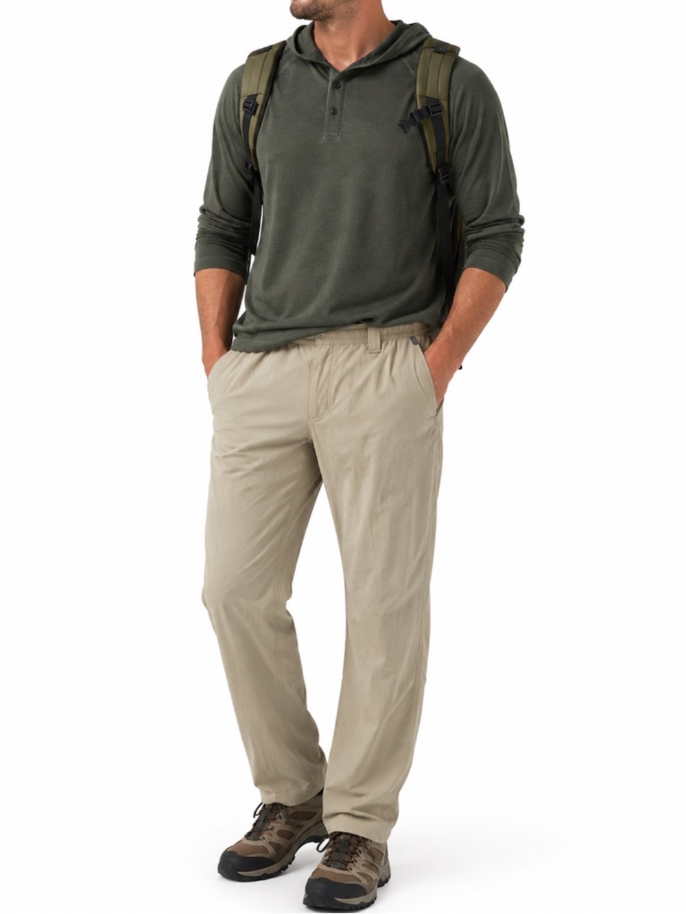 Columbia PFG Cargo Pants Khaki Elastic Waist Lightweight Outdoor Fishing Hiking